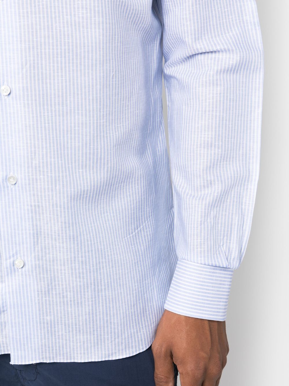 Barba Striped linen-blend Shirt - Farfetch