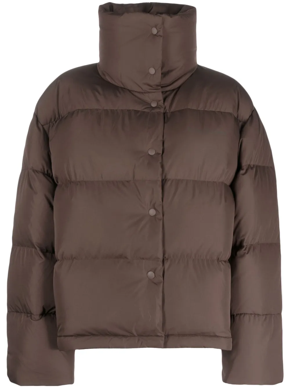 Acne Studios Logo-print Padded Jacket In Brown