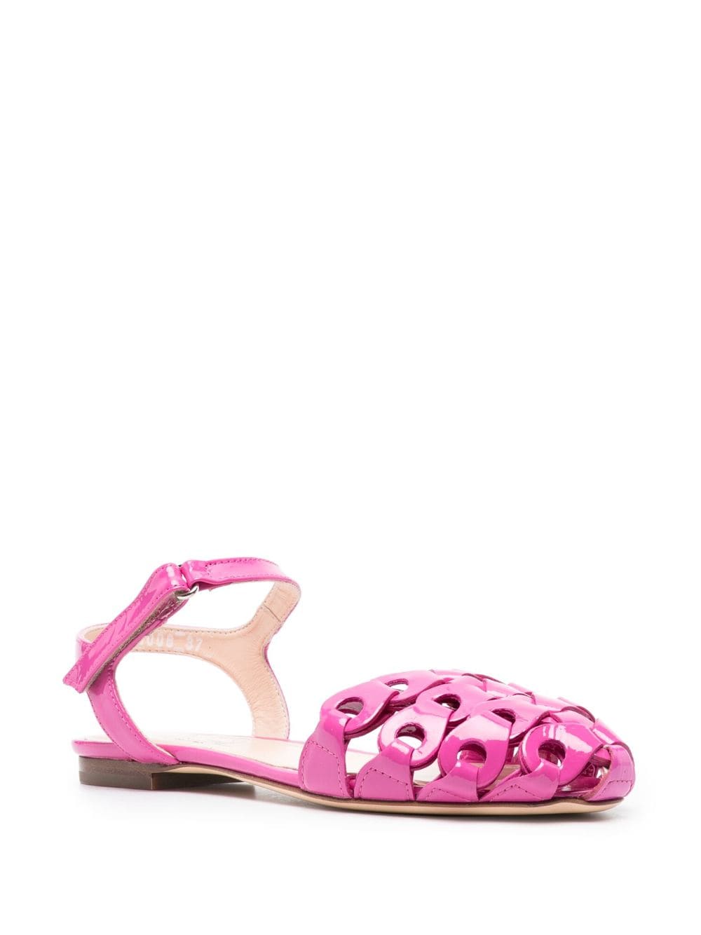 Shop Agl Attilio Giusti Leombruni High-shine Finish Ankle-strap Sandals In Rosa