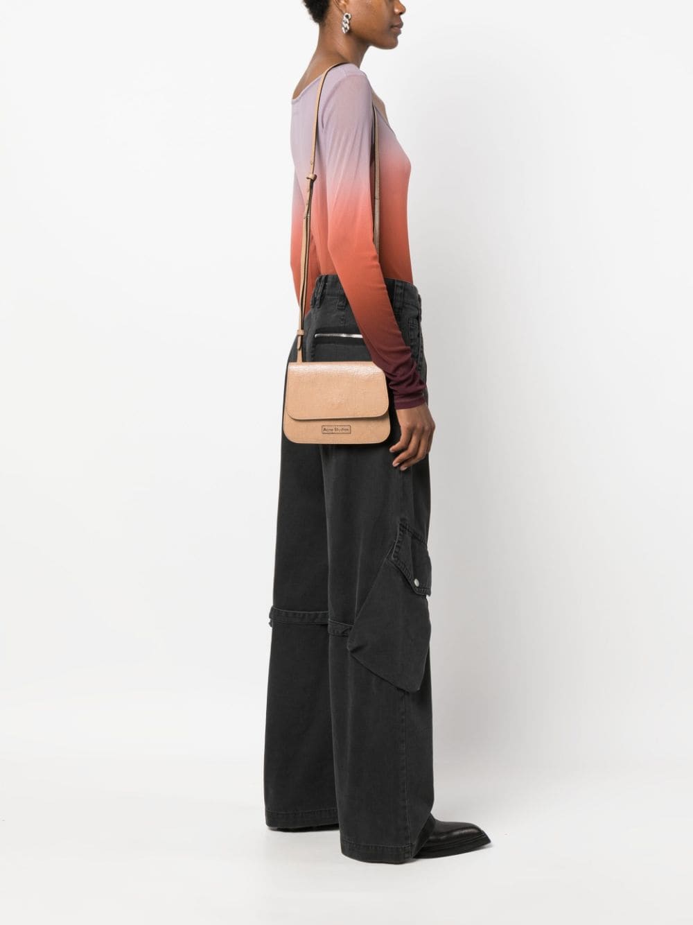 Shop Acne Studios Platt Shoulder Bag In Neutrals