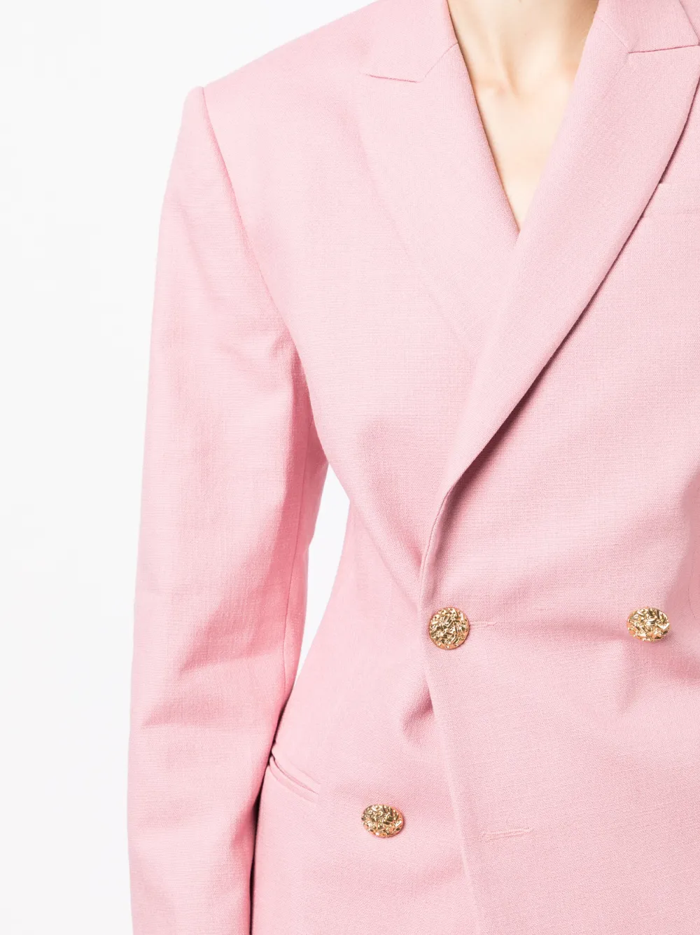 Shop Anouki Double-breasted Blazer In Pink