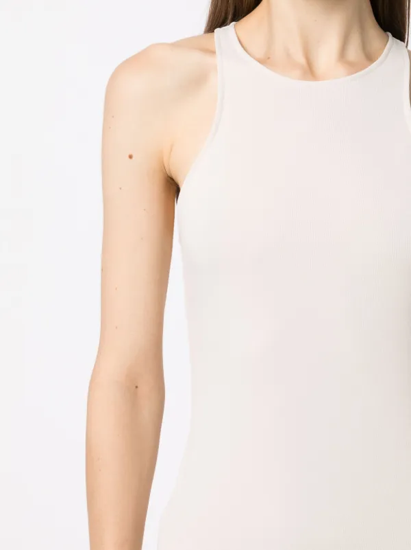 knee length dresses for ladies White Racerback Fitted Maternity Midi Dress main image 1