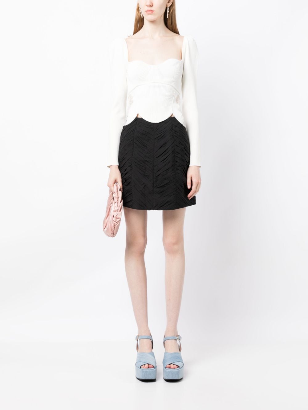Shop Acler Radford Ruched-detail Miniskirt In Black