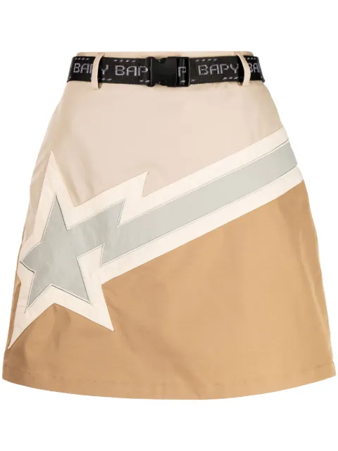 BAPY BY *A BATHING APE® logo印花缀饰A字半身裙