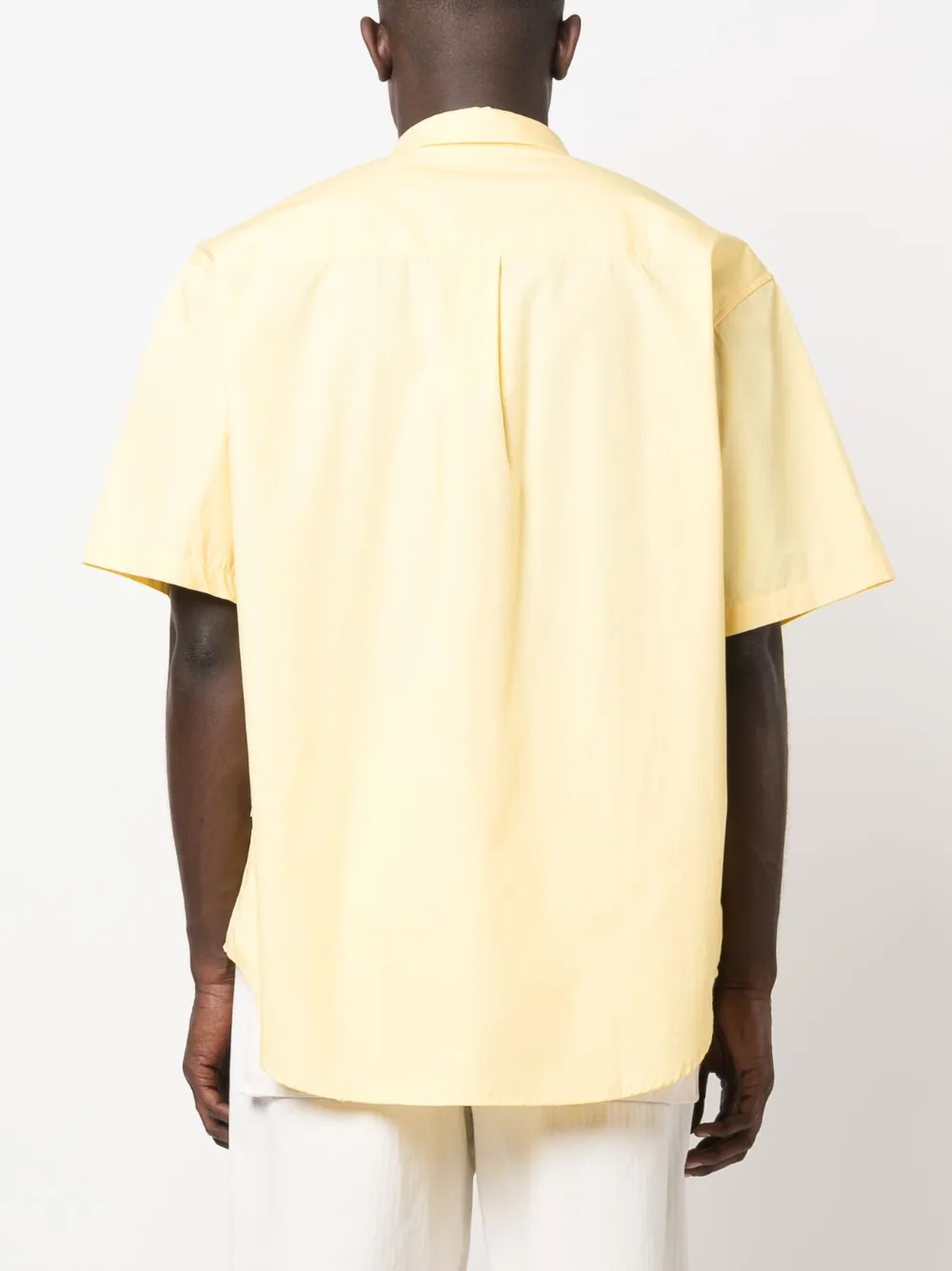 Drôle De Monsieur Flower-embroidery Cotton Shirt In Yellow