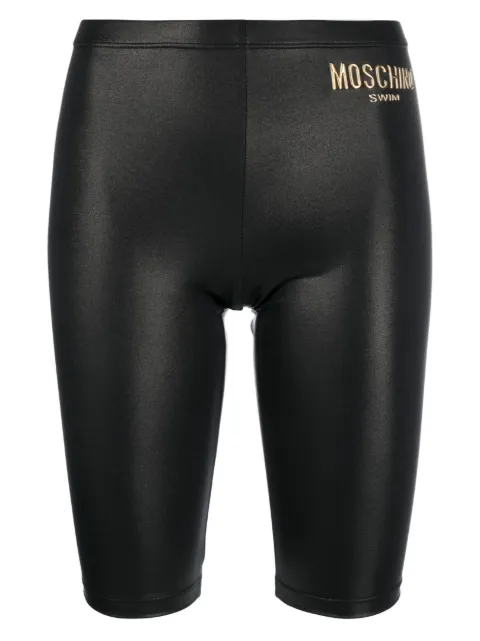 Moschino logo-print skinny-cut shorts 