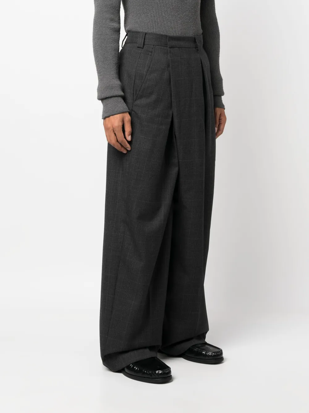 Acne Studios Plaid check Asymmetric Wide leg Trousers Farfetch acne-studios-plaid-check-asymmetric-wide-leg-trousers-farfetch