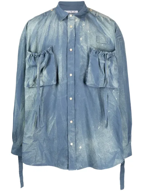 Acne Studios spray-painted long-sleeve cotton shirt