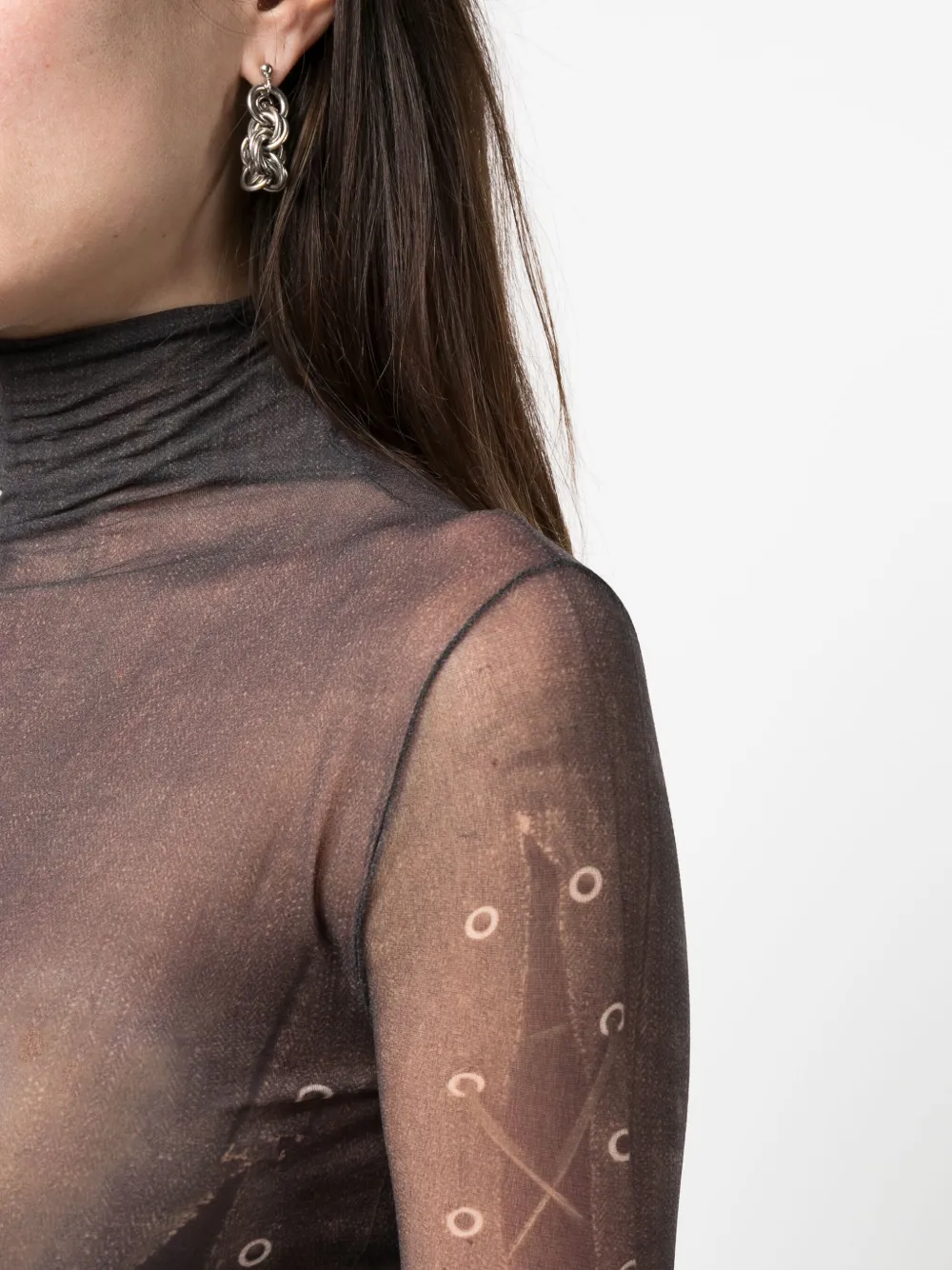 Shop Acne Studios Trompe L'oeil Roll-neck Top In Black