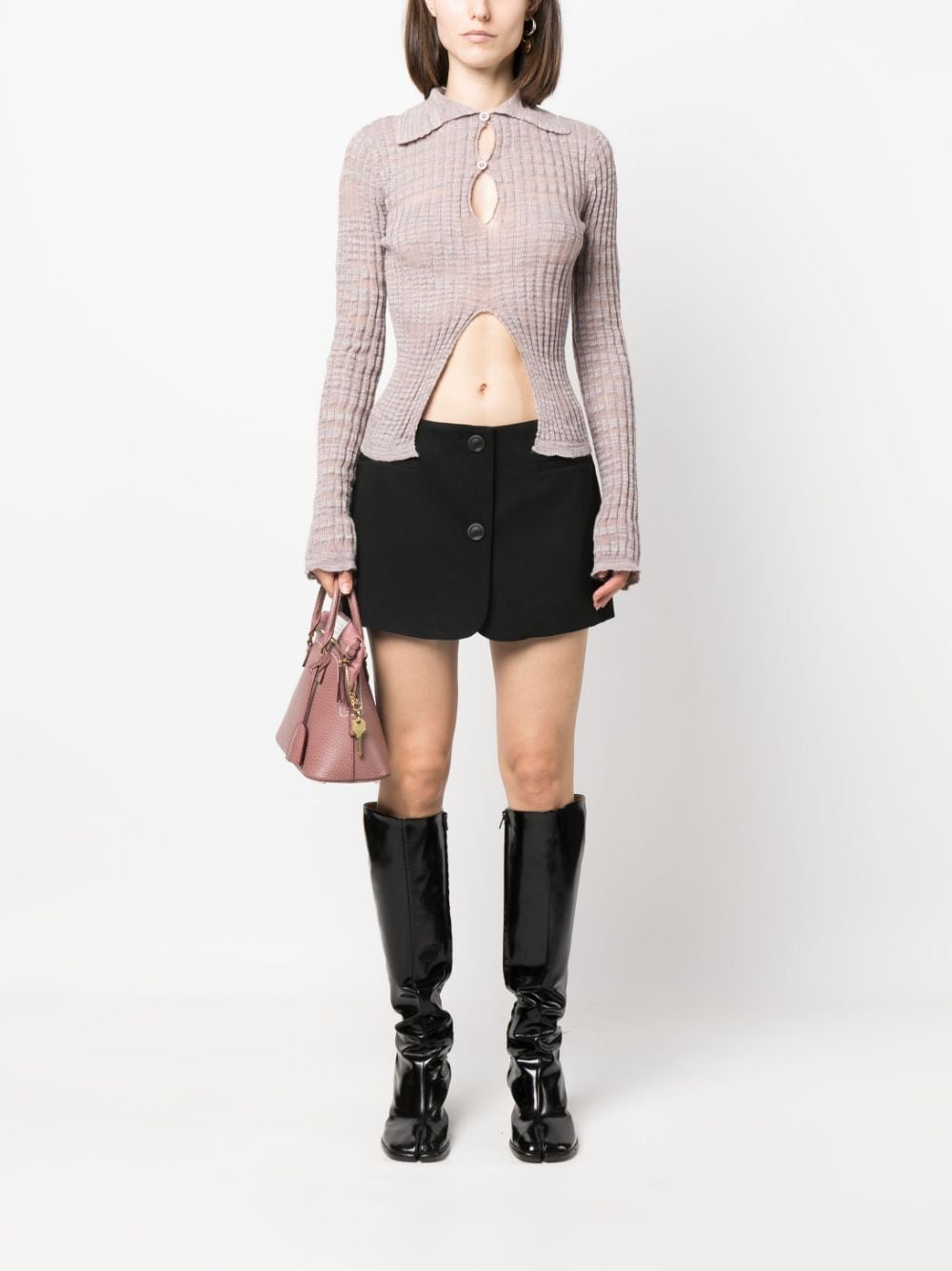 Acne Studios low-rise button-up miniskirt - Zwart