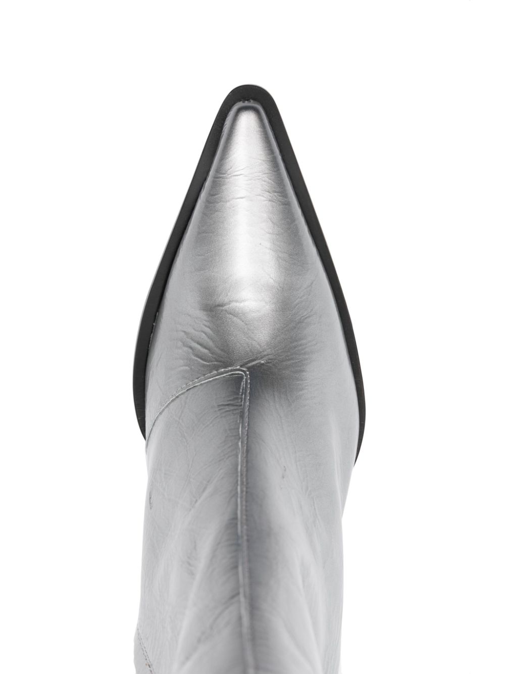 Shop Acne Studios 85mm Metallic Leather Boots In Silver