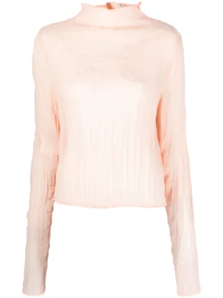 Acne Studios テクスチャード シアーブラウス | ピンク | FARFETCH JP