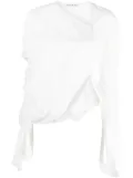 Acne Studios draped asymmetric cotton blouse - White