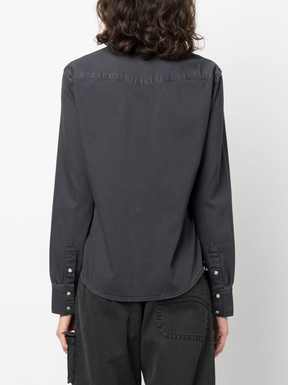Shop Acne Studios Long-sleeve Denim Shirt In Grey