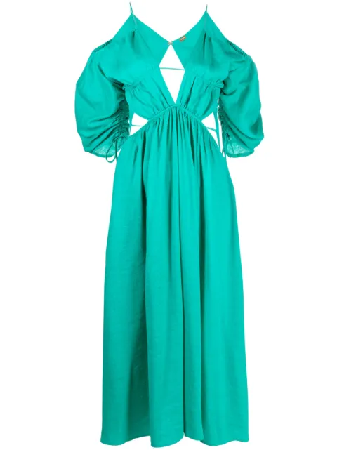 Cult Gaia vestido midi con cuello en V y aberturas