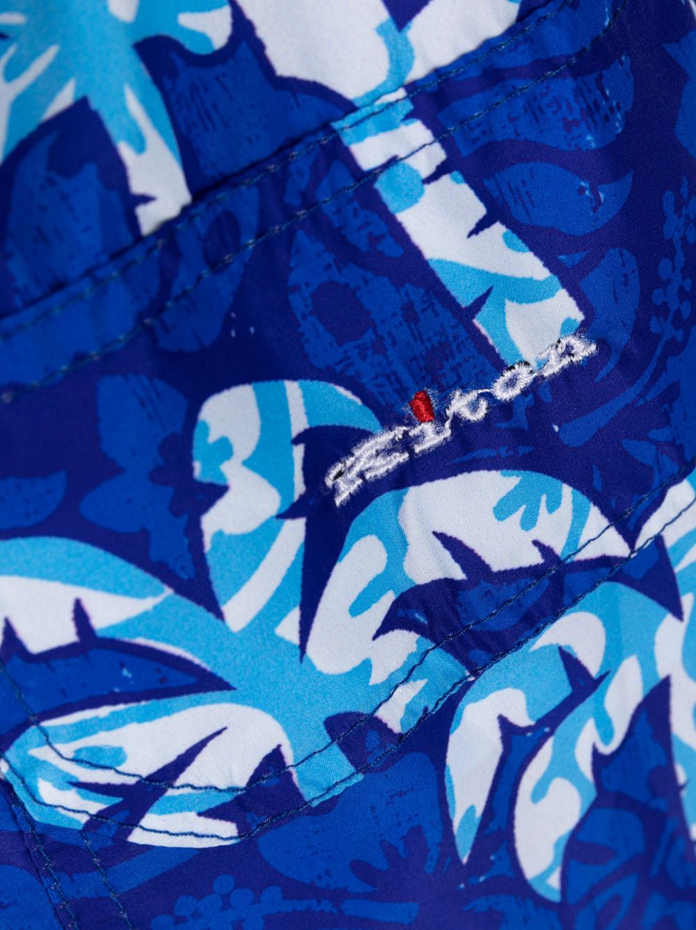 Shop Kiton Palm Tree-print Swim Shorts In Blue