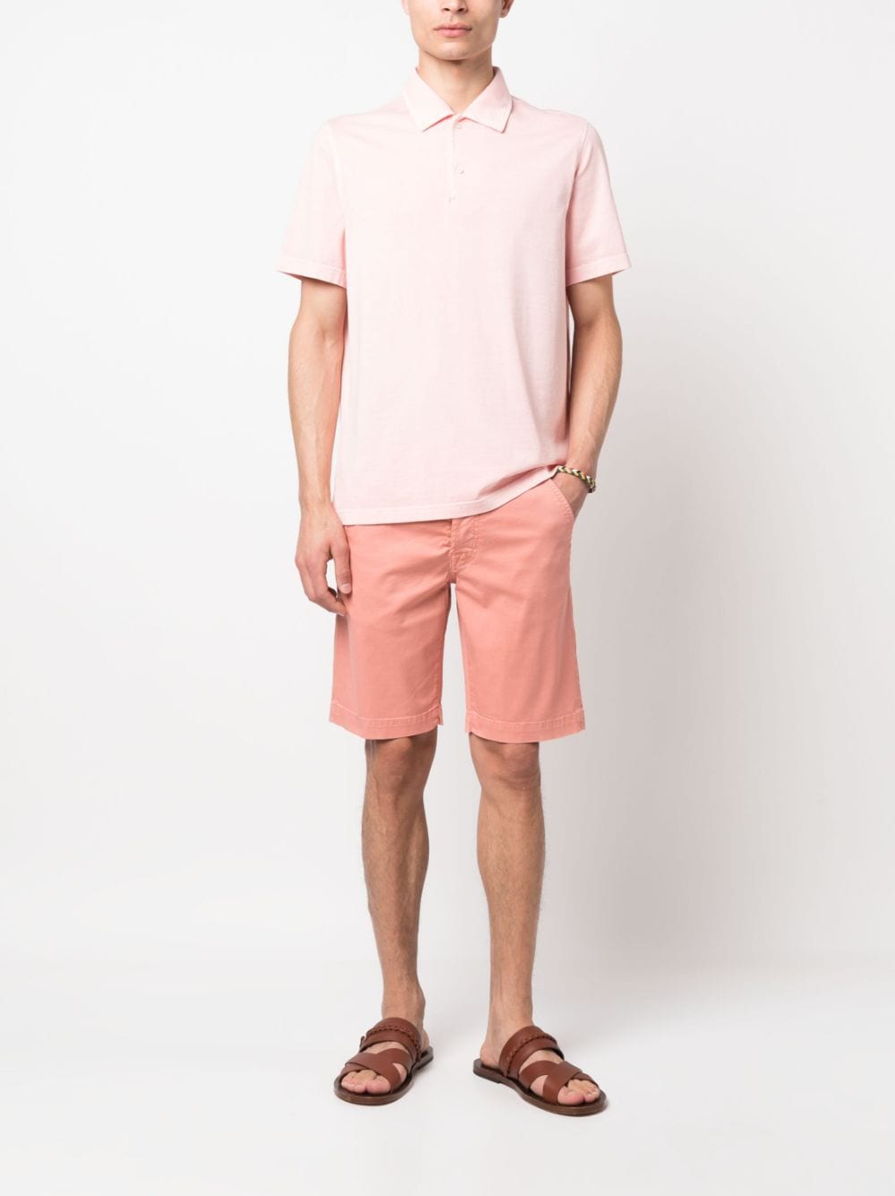 Shop Jacob Cohen Cotton-blend Bermuda Shorts In Pink