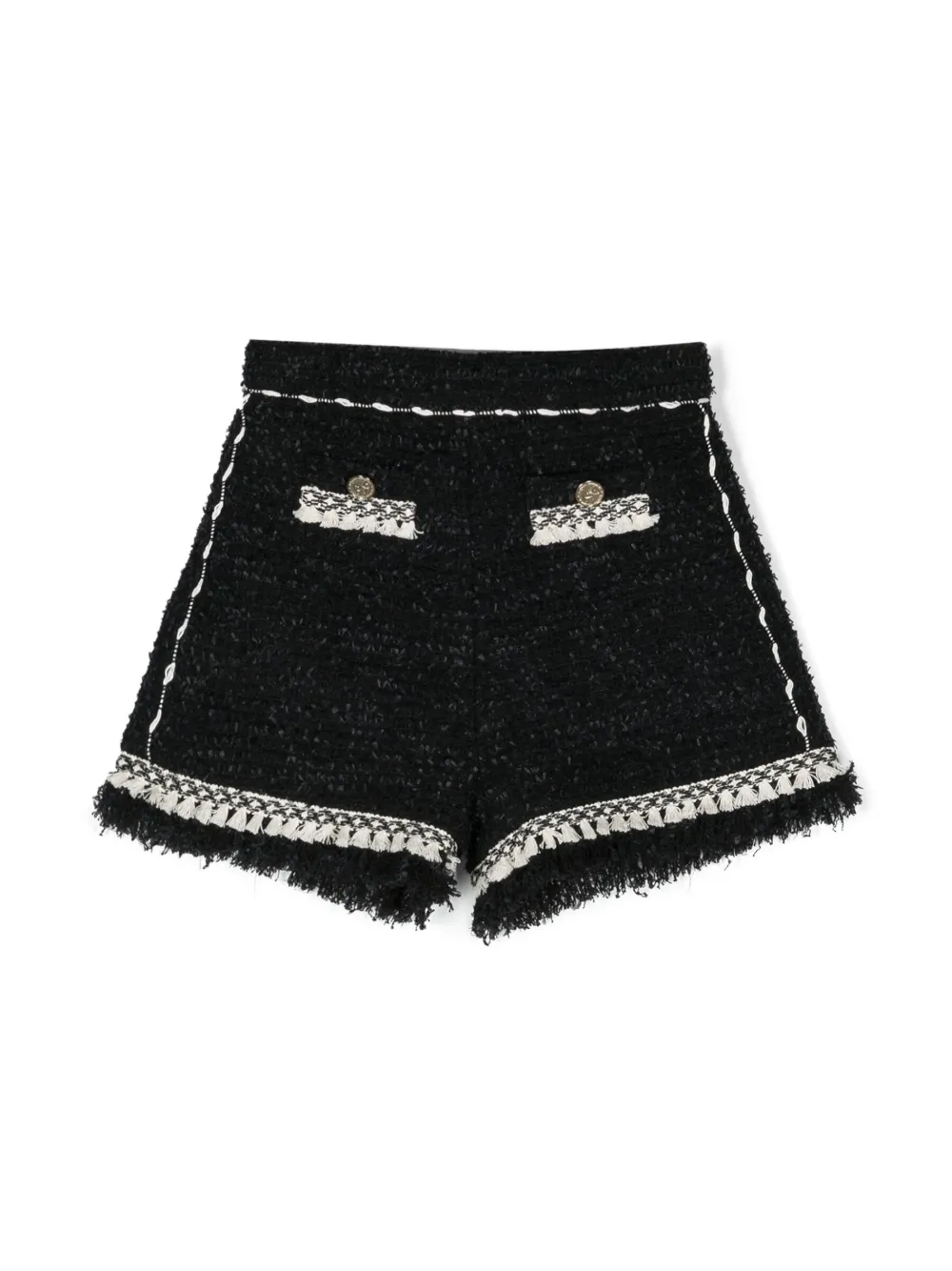 Elisabetta Franchi La Mia Bambina Kids' Ruffled Casual Shorts In Black