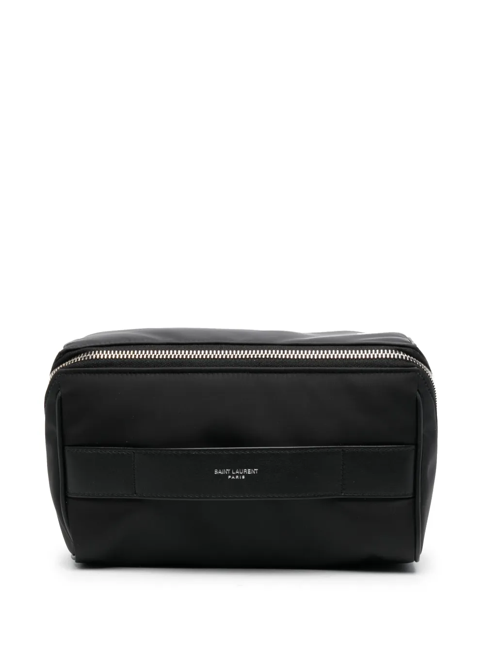 Saint Laurent Logo-print Wash Bag In Schwarz