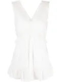 See by Chloé ruffled V-neck sleeveless blouse - White