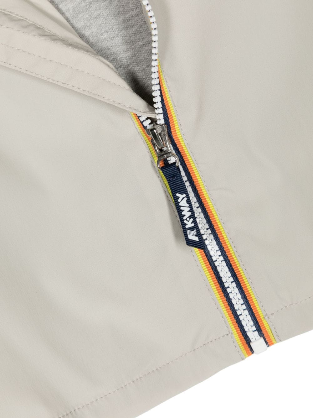 Shop K-way Logo-patch Zip-up Jacket In Neutrals