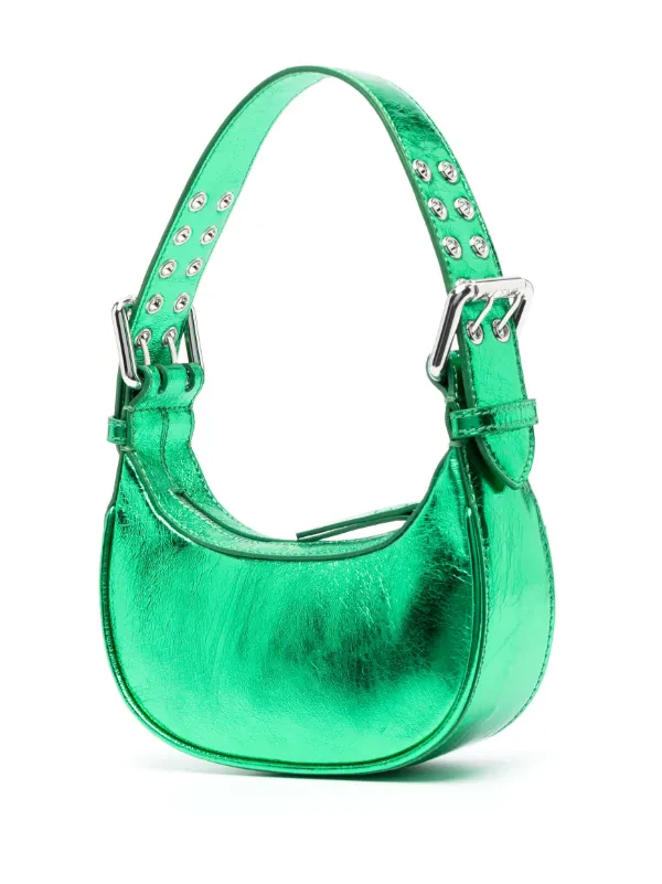 BY FAR メタリック ハンドバッグ | グリーン | FARFETCH JP