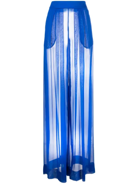 LaQuan Smith pantalones de seda anchos con tiro alto