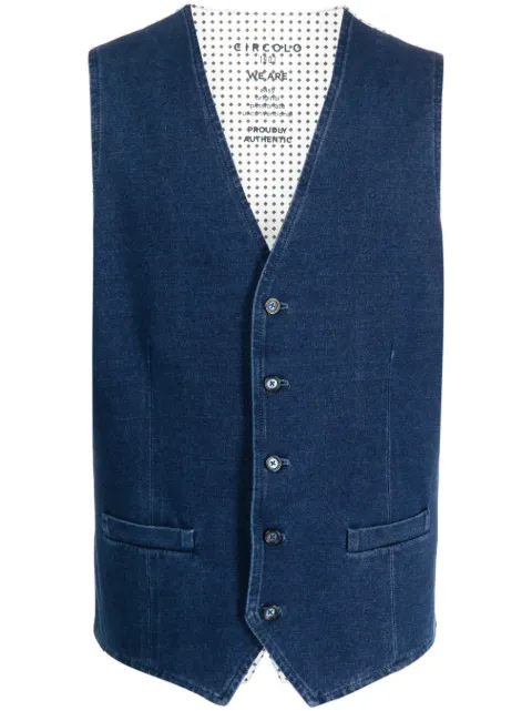 Circolo 1901 polka dot-print denim waistcoat