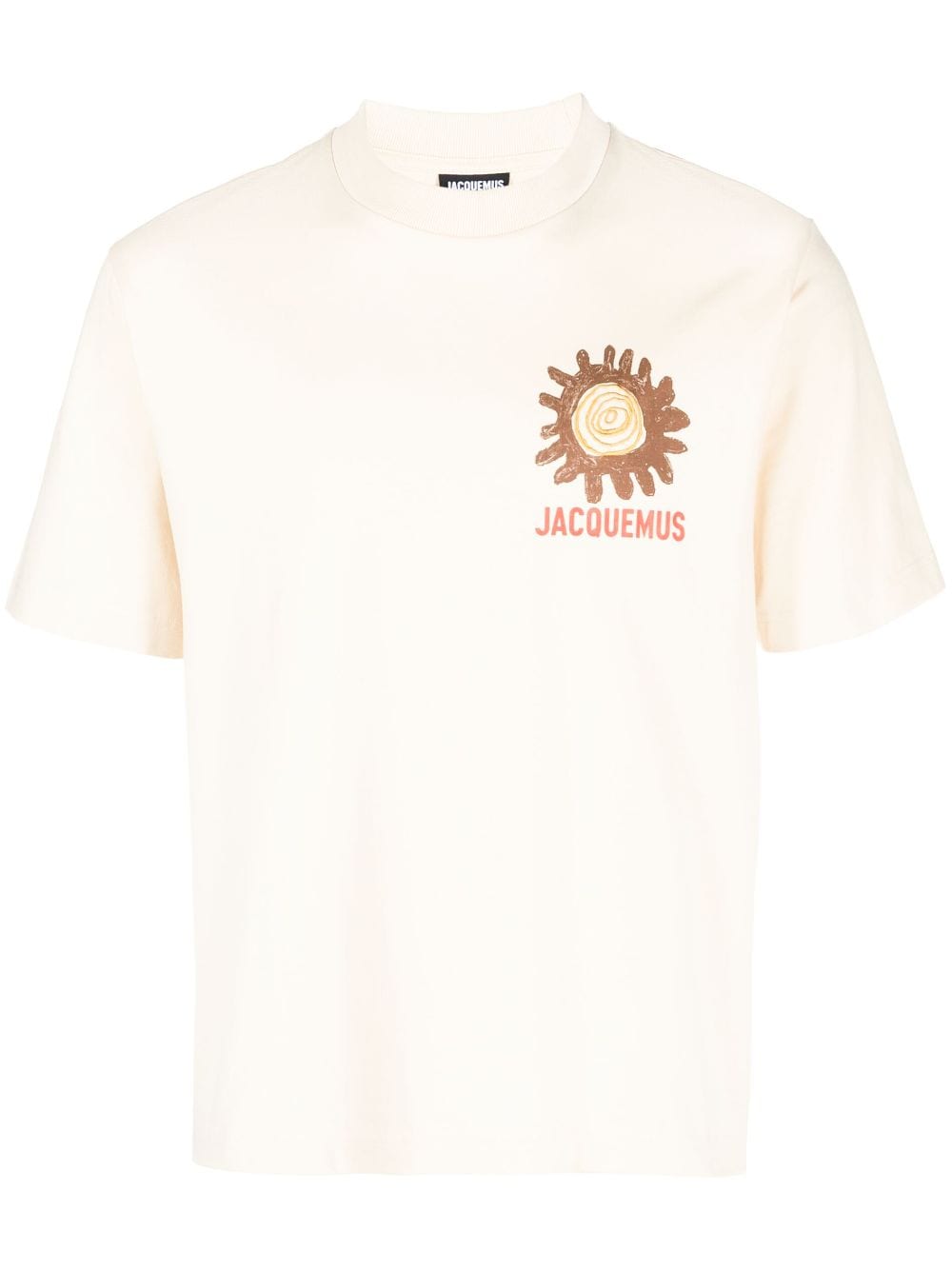 Jacquemus Sun-print Cotton T-shirt In Neutrals