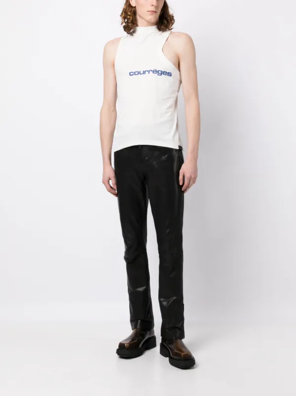Courrèges Aysmmetric logo-print Tank Top | White | FARFETCH Courrèges Aysmmetric logo-print Tank Top | White | FARFETCH