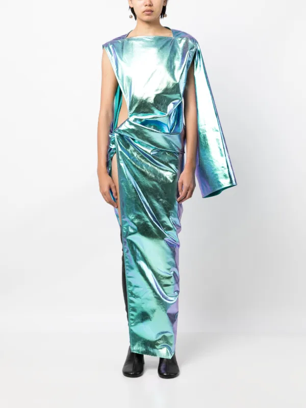 Rick Owens Holographic Asymmetric Gown - Multicolour