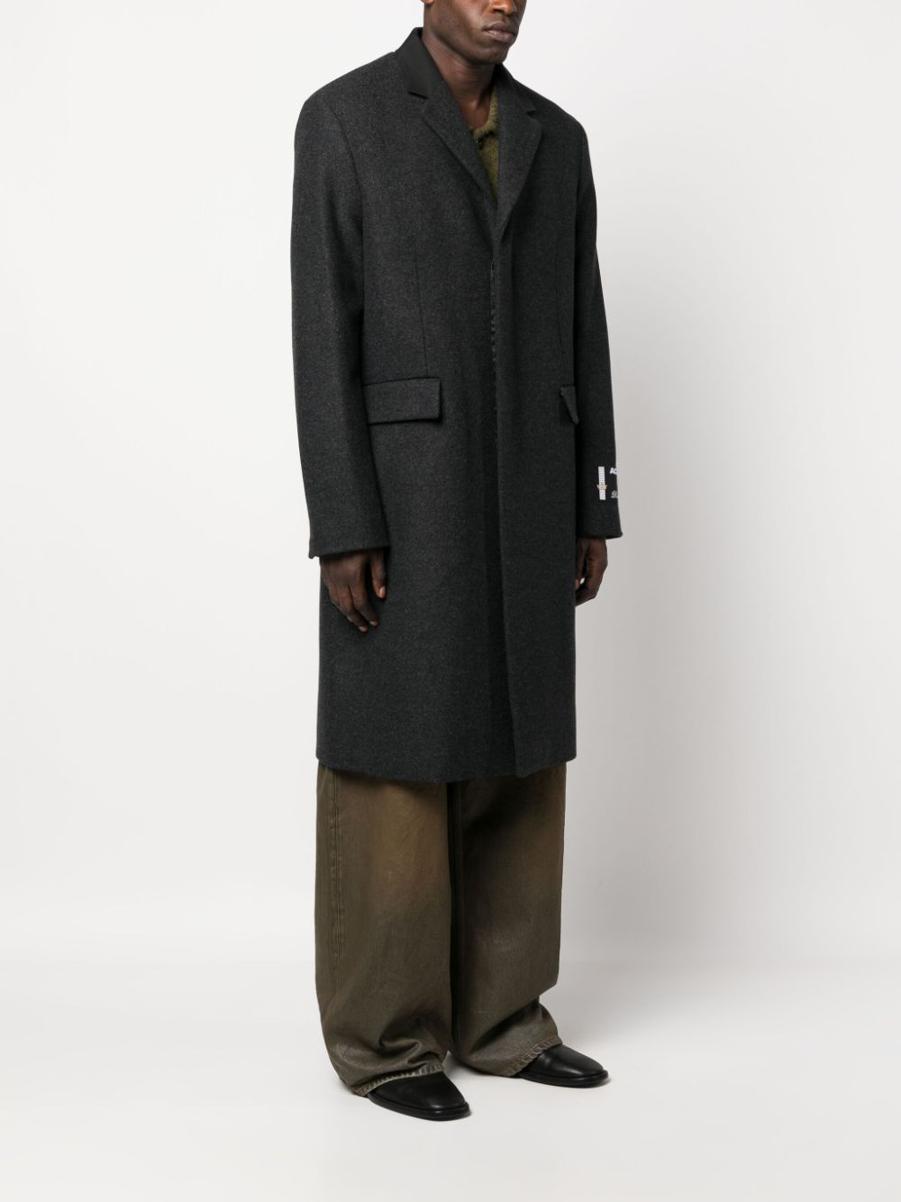 Shop Acne Studios Single-breasted Tailored Coat In Grey