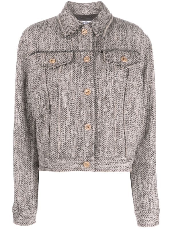Acne Studios herringbone-pattern wool-blend Jacket - Farfetch