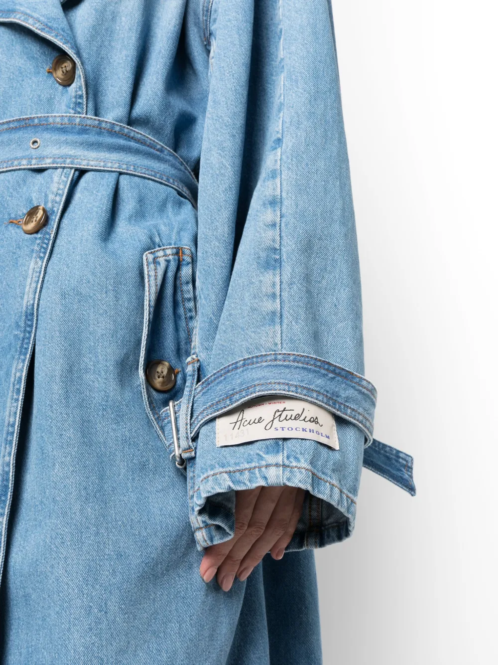 Acne Studios logo-patch Hooded Denim Jacket - Farfetch