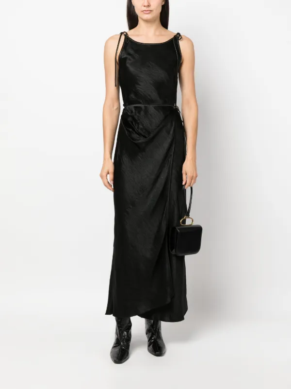 Acne Studios ノースリーブ サテンドレス | ブラック | FARFETCH JP