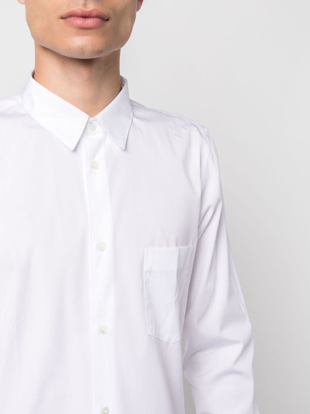 Shop Comme Des Garçons Shirt Chest-pocket Button-up Shirt In White