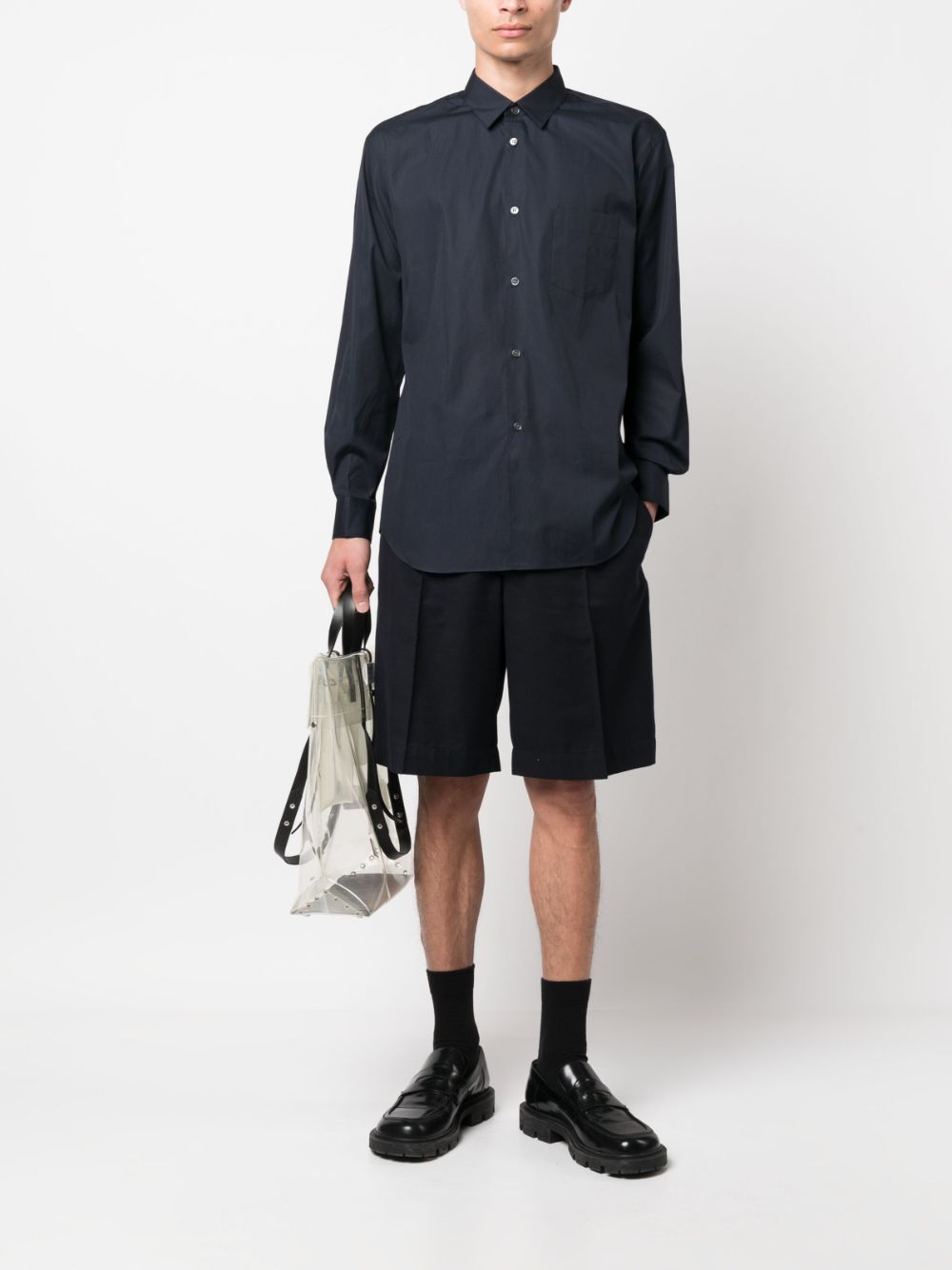 Comme Des Garçons Shirt long-sleeve cotton shirt - Blauw