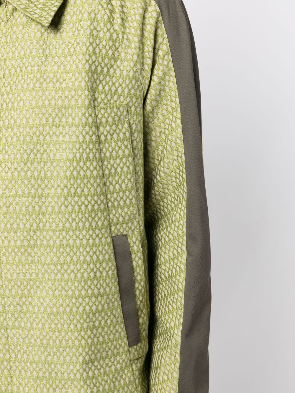 Shop Kiko Kostadinov Jacquard Contrast-edge Jacket In Green