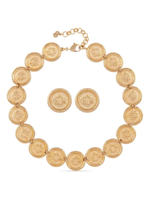 Christian Dior Pre-Owned 1980s pre-owned logo-medallion necklace and earring set