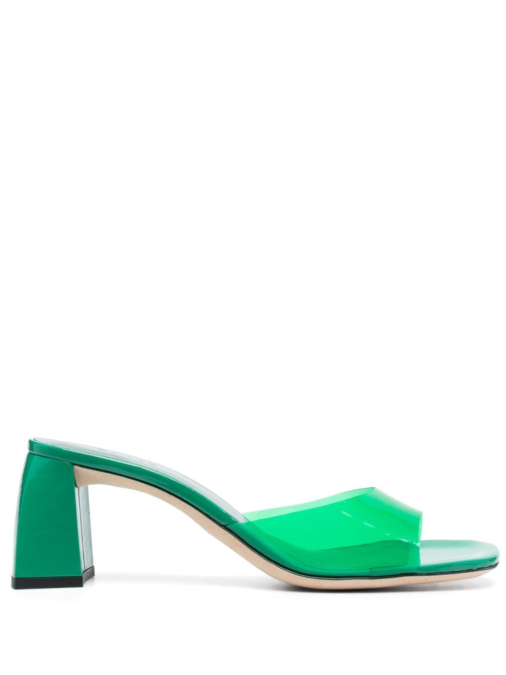 By Far Romy Transparent-strap Sandals In Green