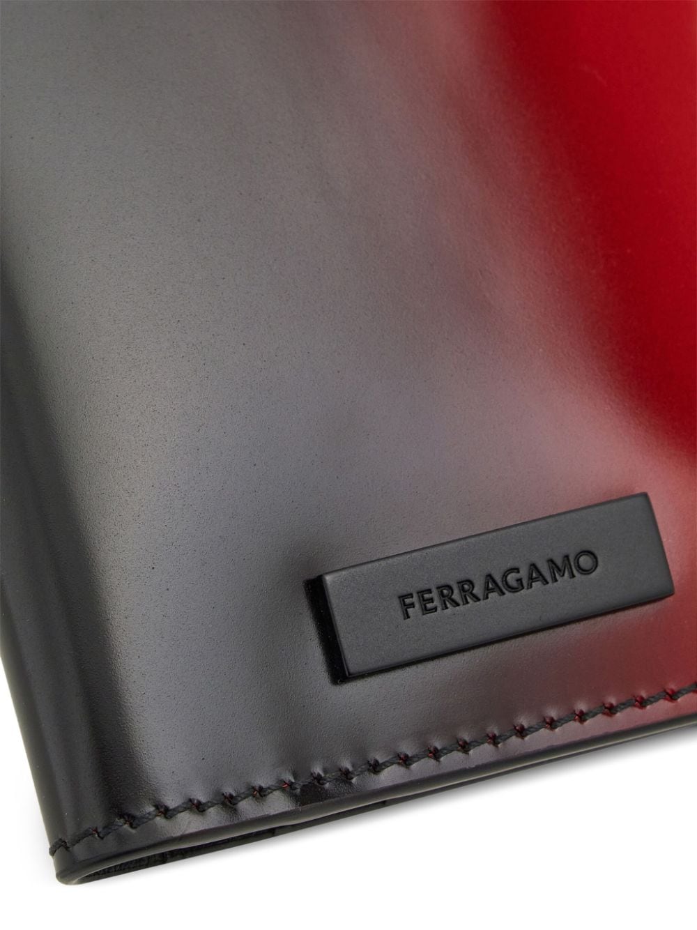 Shop Ferragamo Logo-patch Ombré-effect Cardholder In Red