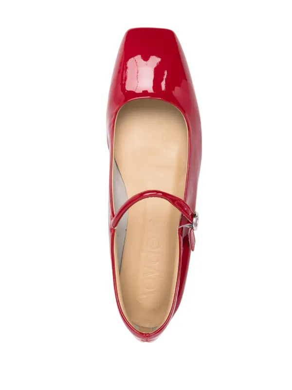Aeyde Uma Patent Leather Mary Jane Shoes Red FARFETCH IN