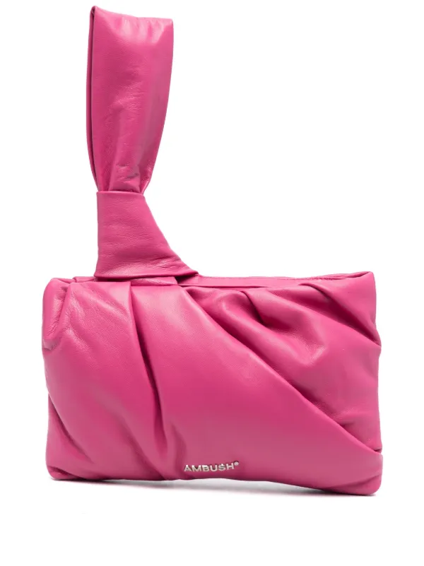 AMBUSH Nejiri Leather Clutch Bag | Pink | FARFETCH