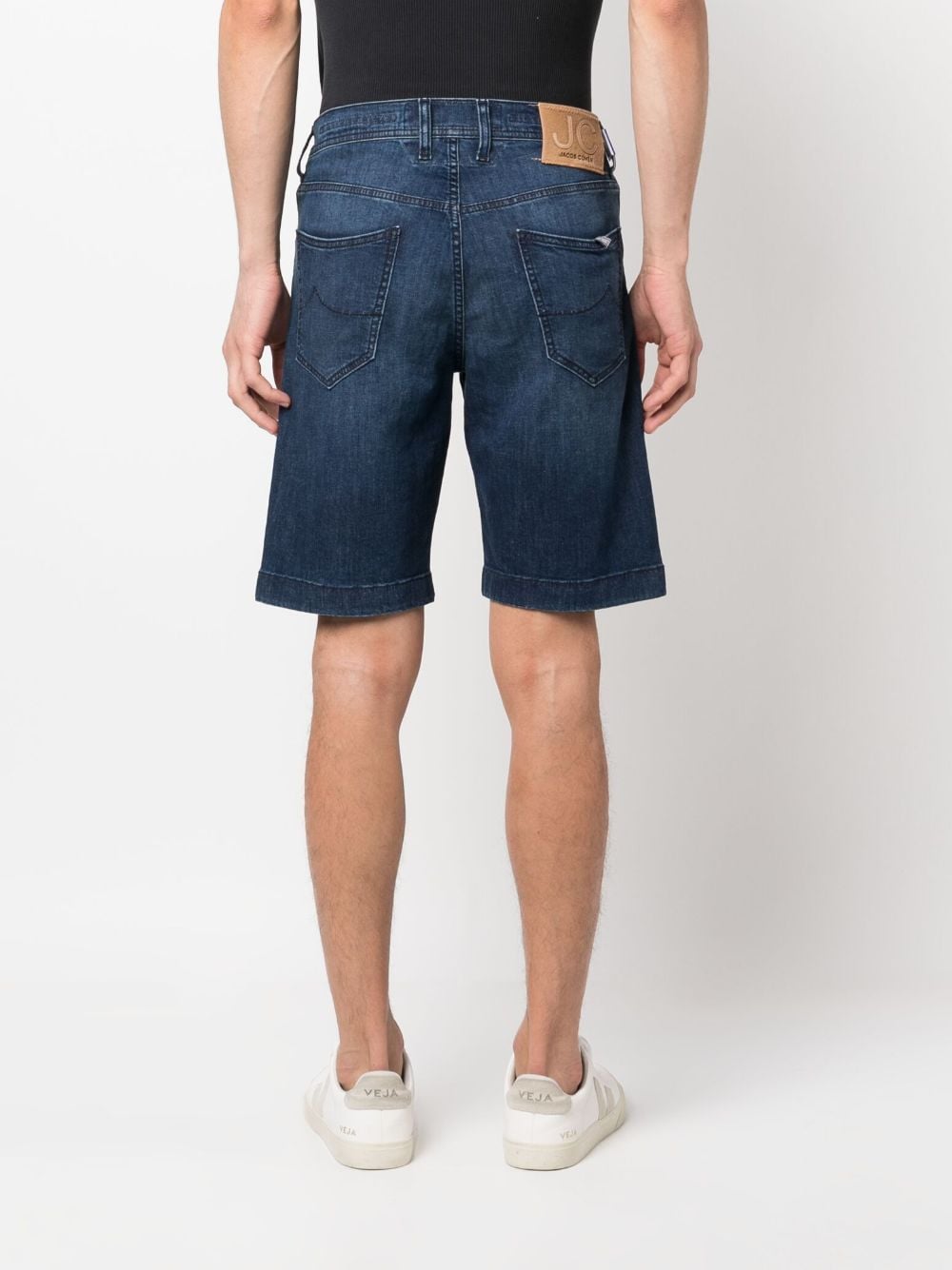 Shop Jacob Cohen Knee-length Denim Shorts In Blue