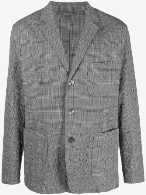 ASPESI plaid-pattern single-breasted blazer