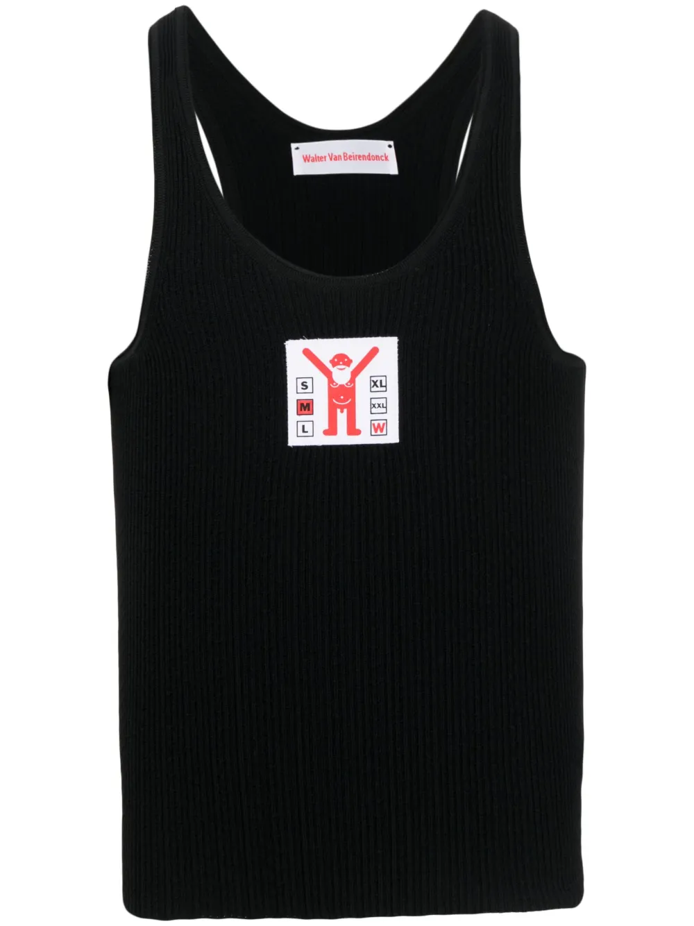 Walter Van Beirendonck Man Black Tank Tops In Black