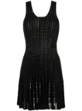 Versace plissé-knit sleeveless minidress - Black