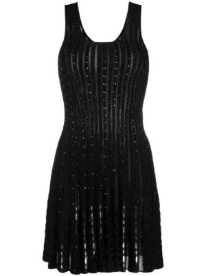 VERSACE ヴェルサーチ ミニワンピース ドレス ノースリーブ 黒 VERSACE(ヴェルサーチェ) ワンピース(レディース) - 海外通販のBUYMA