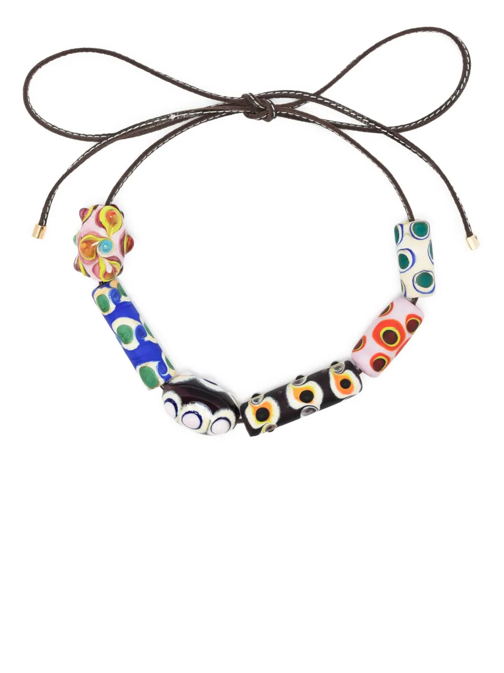 colville Beatle beaded leather necklace | Pink | Image 1