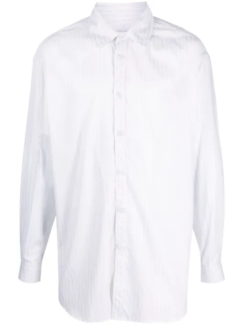 Hed Mayner camisa con motivo de rayas diplomáticas y botones